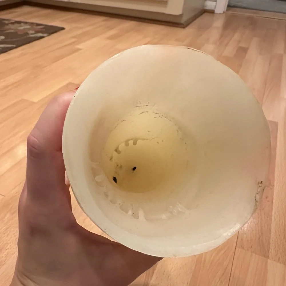 Large white pier one pillar candle